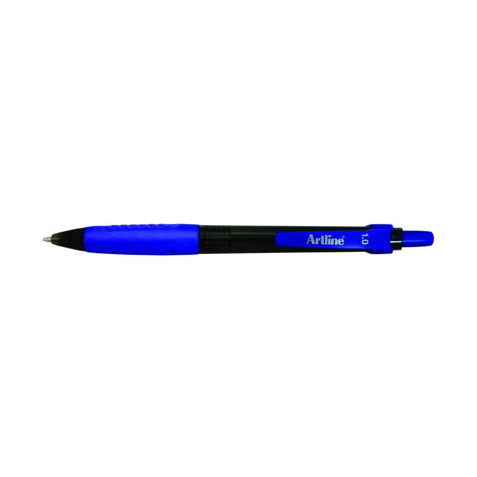 Artline Ikonic Grip Retractable Ballpoint Pen Medium 1.0mm Blue Box 50