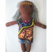 Kurrajong Aboriginal Products Aboriginal Elder Woman Aunty Doll Handmade And Handpainted 38cm