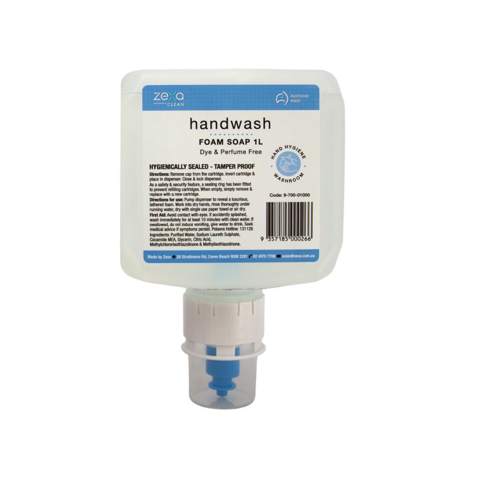 Zexa Handwash Foam Soap 1l Cartridge