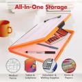 Thumbnail image of Dexas Slimcase 2 Side Open Storage Clipboard A4 Neon Orange