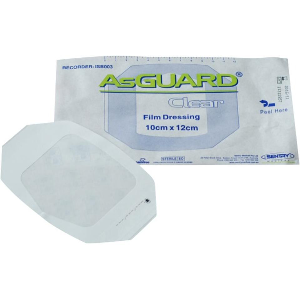 Asguard Clear Film Dressing 10cm X 12cm Transparent Film Box/25