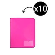 Marbig Zipper Binder W/tech Case A4 2 D-ring 25mm Pink Pack 10