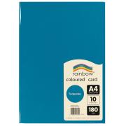 Rainbow Coloured Card 180gsm A4 10 Sheet Turquoise