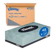 Kleenex Facial Tissue Flat Box 4720 2-Ply 48 Boxes 4800 Tissues