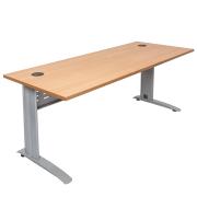 Rapid Line Span Metal Leg Open Desk 730h x 1800w x 700dmm Beech/Silver