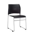Thumbnail image of Buro Maxim Sled Base Visitor Chair Black with Black Powdercoat Frame