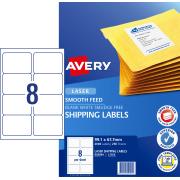 Avery Shipping Labels with Smooth Feed for Laser Printers - 99.1 x 67.7mm - 2000 Labels (L7165)