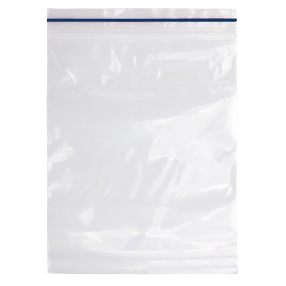 Austar Press Seal Bag Blue Stripe 150mm X 205mm 50um Carton 1000
