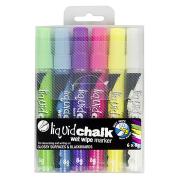 Texta Liquid Chalk Markers Wet Wipe Bullet Assorted Colours Pack 6