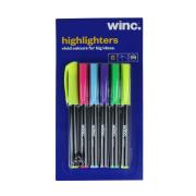 Winc Pen Style Highlighter Chisel Tip 1.5-4.0mm Assorted Colours Box 6