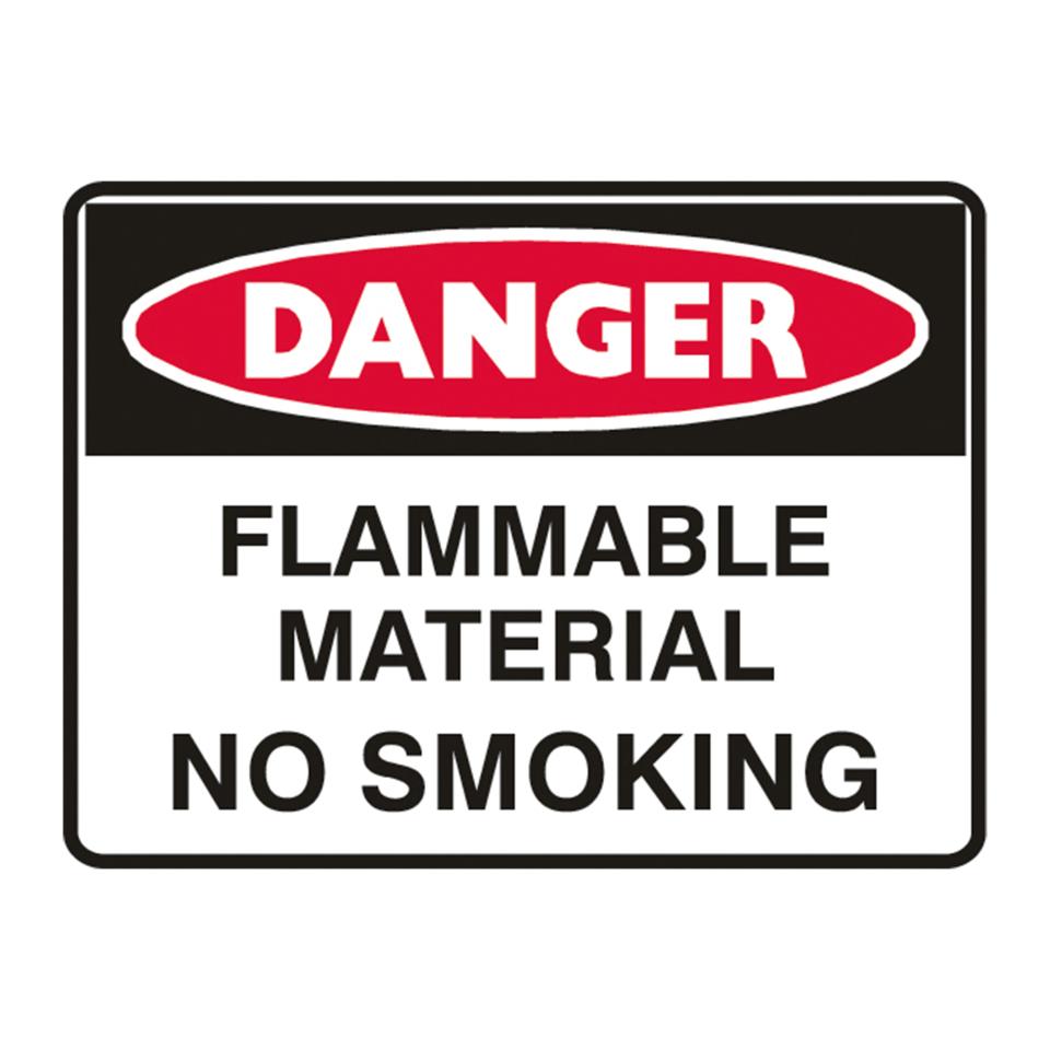 Brady 832662 Sign Danger Flamable Material No Smoking Metal 300X450mm Each