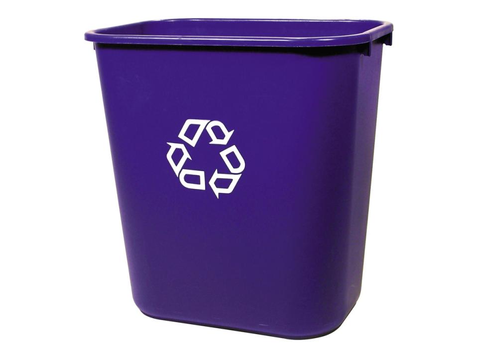 Rubbermaid Deskside Recycle Bin Blue 26.6Lt Rfg295673 Blue Winc