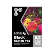 Reeves Black Sketch Pad A3 140gsm 20 Sheets