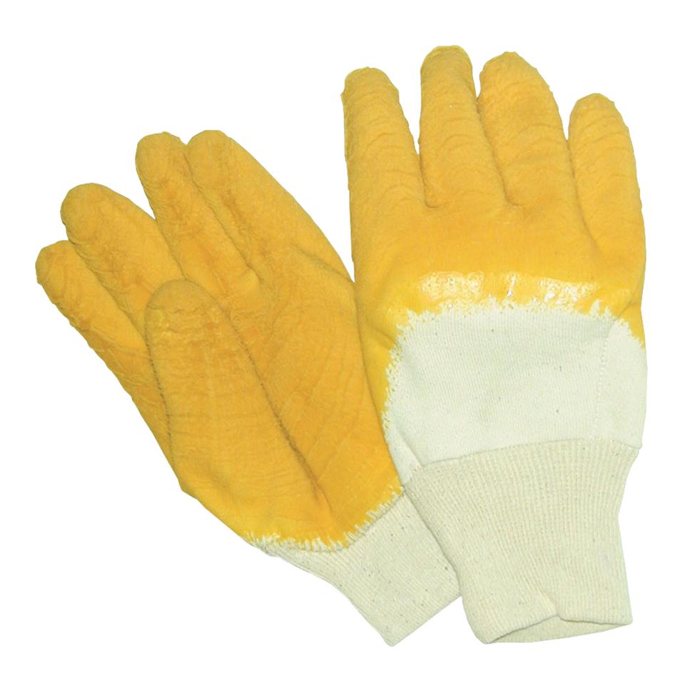 Gloves Cotton Knit Glass Gripper Brickies Yellow Pair Pack 12