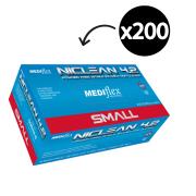 Mediflex Niclean 4.2 Nitrile Examination Gloves Latex Free Small Violet Box 200