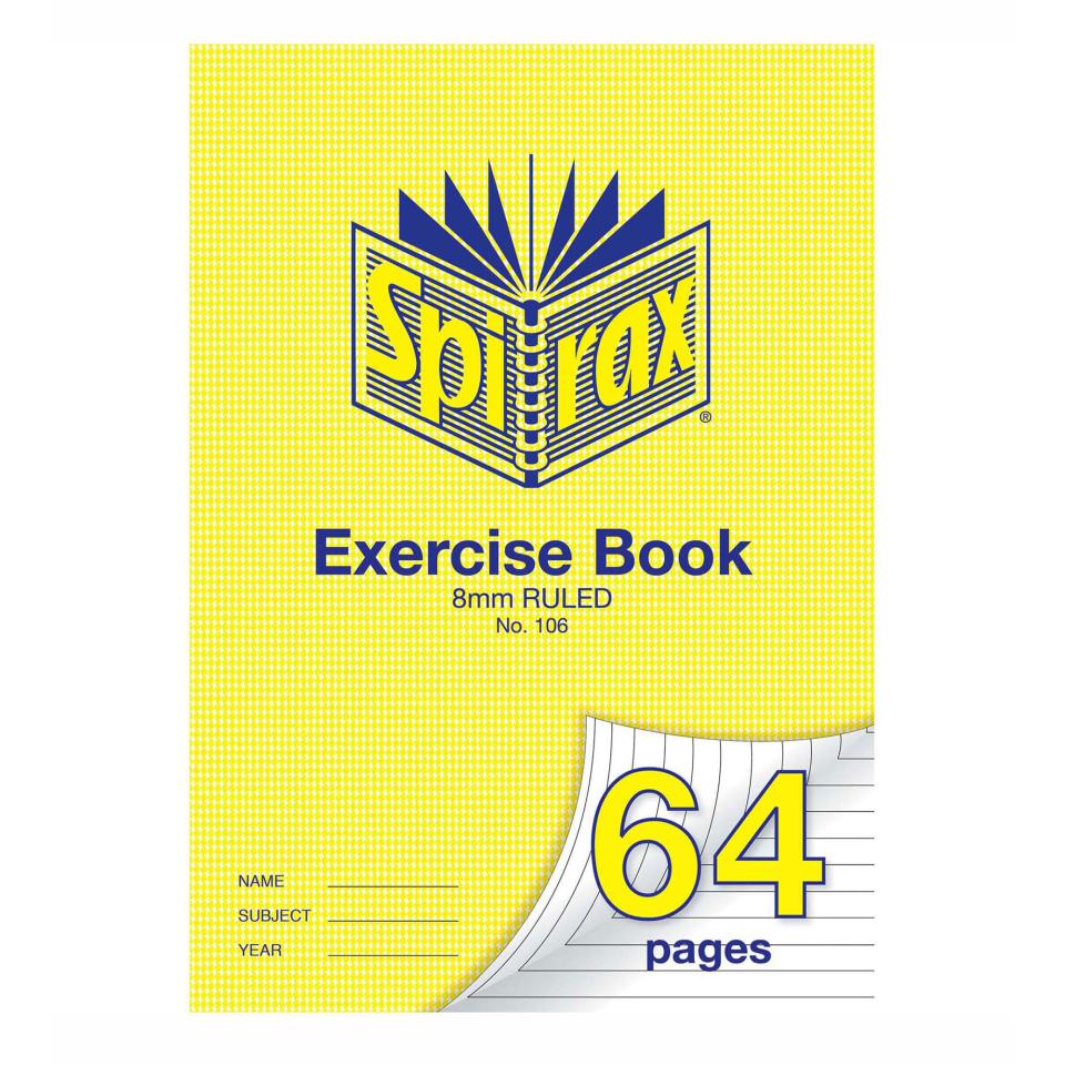 Spirax 106 Exercise Book A4 8mm 70gsm 64 Pages Image