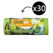 Envirostar 30 Litre Green Compostable Bin Liner 18um Printed Roll 25 Carton 30