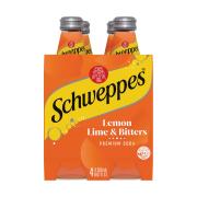 Schweppes Lemon Lime & Bitters 300ml Bottle Pack 4