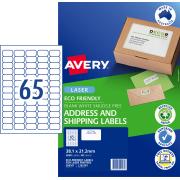 Avery L7651ev FSC Eco Friendly Addresss Shipping 65up 38.1x21.2mm Pack 40