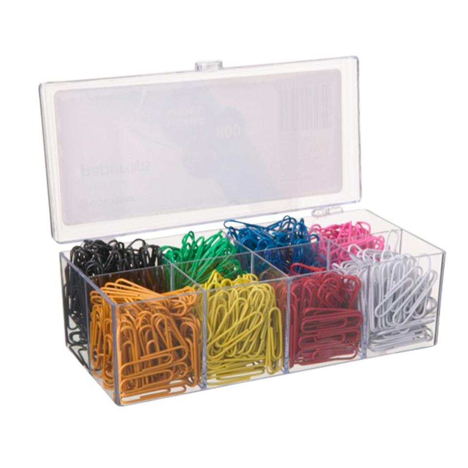 Officemax Paper Clips Vinyl Coated Assorted Colours 33mm Pack of 800