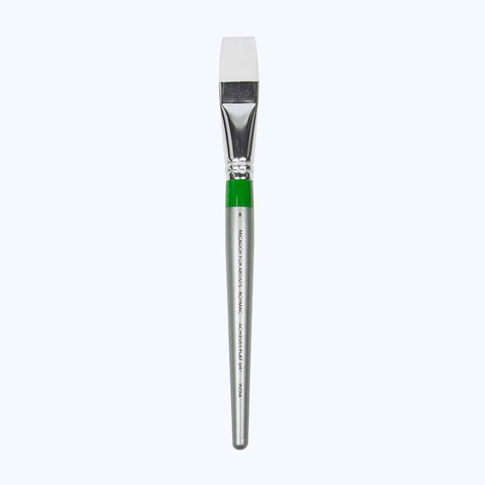 Micador Achiever Flat Paint Brush No.8 3/4 Inch White Taklon