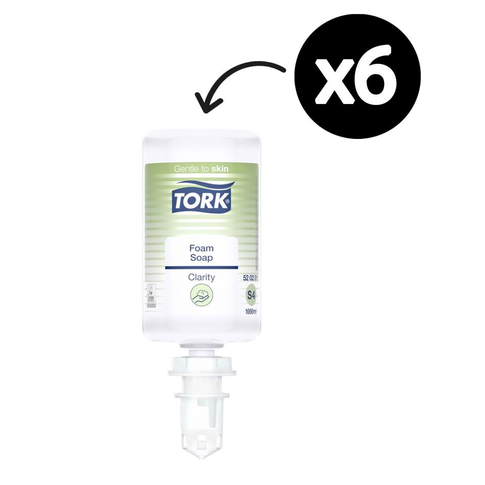 Tork 520201 Clarity Hand Washing Foam Soap S4 1 Litre Carton 6