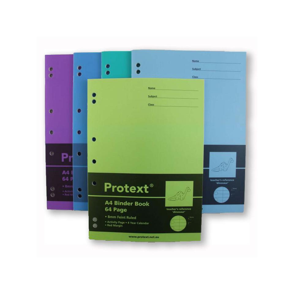 Protext A4 Binder Book Polypropylene Cover Stapled 8mm Ruled Plus