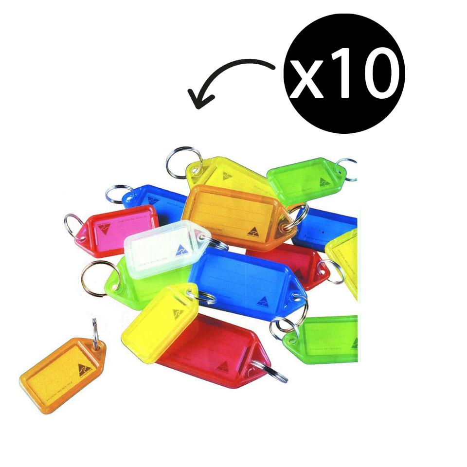 Kevron 46944 Key Tags Assorted Fluorescent Pack 10