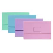 Marbig Slimpick Document Wallet Foolscap Pastels Assorted Pack 10