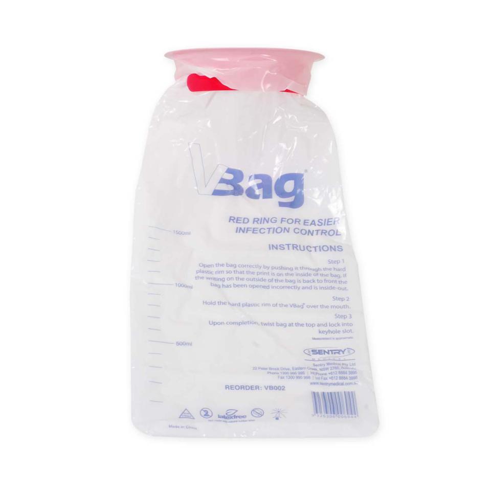 Emesis Vomit Bag Graduated Measuring Locking System 1500ml Pack 50 Image