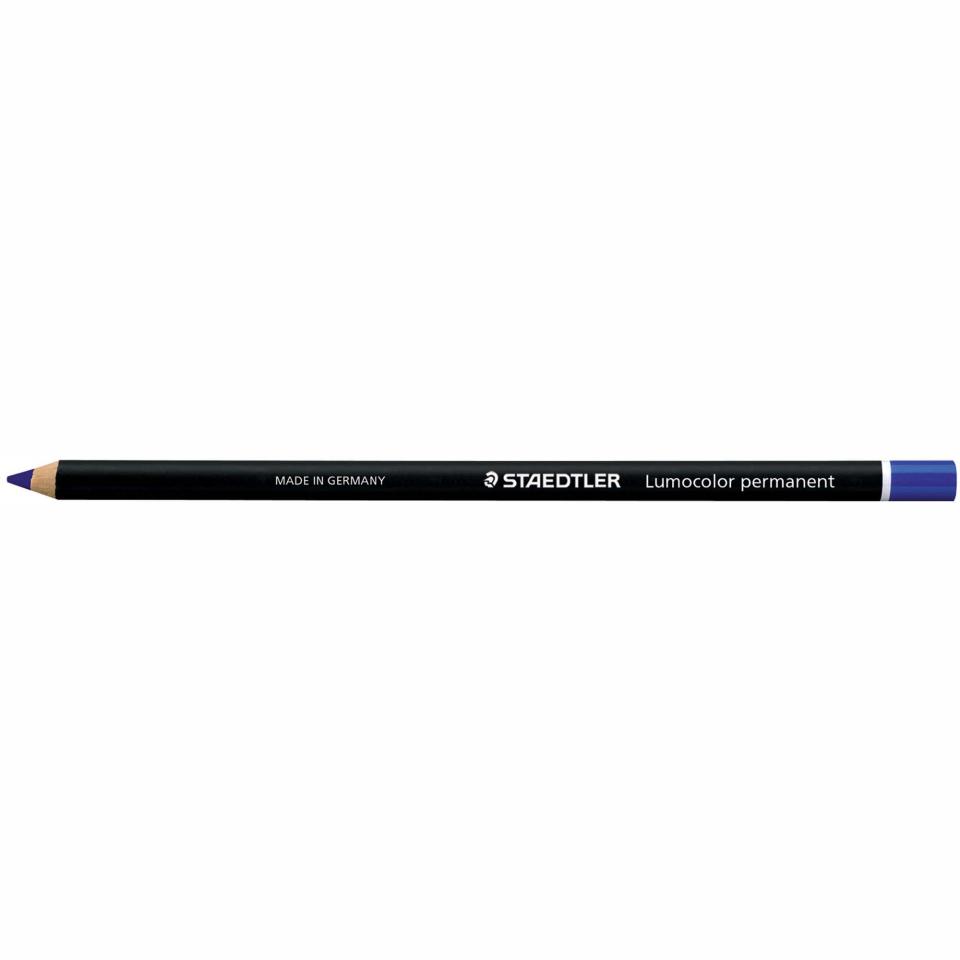 Staedtler Lumocolor Glasochrom Pencil Permanent Blue Box 12