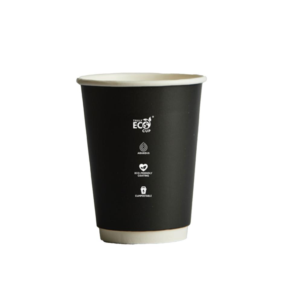 Truly Eco Double Wall Coffee Cup Black 12oz Carton 500 | Winc