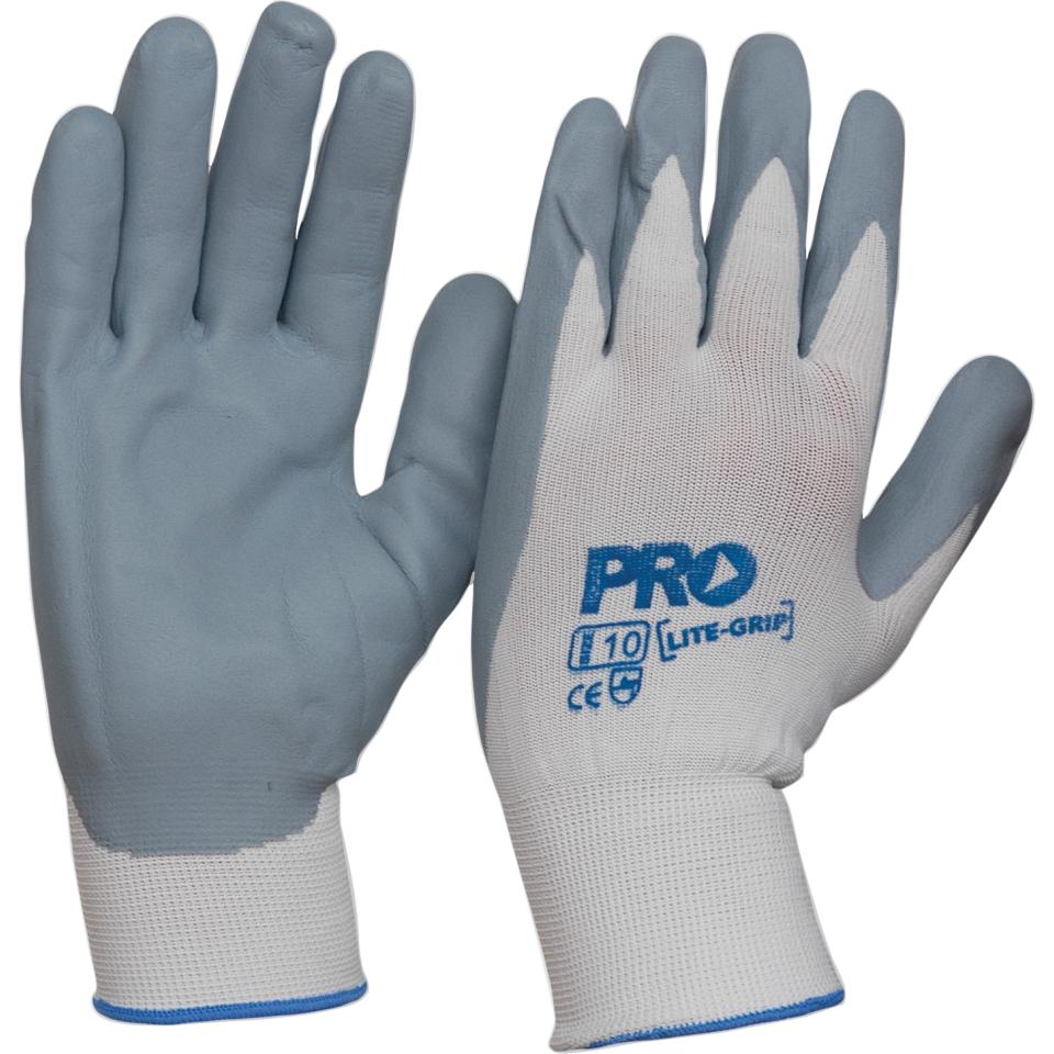 Paramount Safety Nnf Glove Prochoice Litegrip Nitrile Foam Coated On Nylon Liner Size 10 Pair