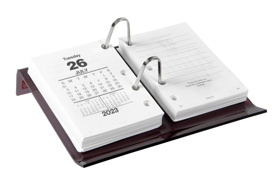 Sasco Desk Calendar Stand Acrylic Side Hole Standard | Winc