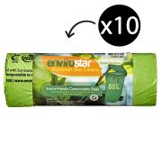 Envirostar 80 Litre Green Compostable Bin Liner 23um Printed Roll 20 Carton 10
