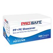 ProSafe Non-Slip Shoe Cover CPE/PE White & Blue Pack 50