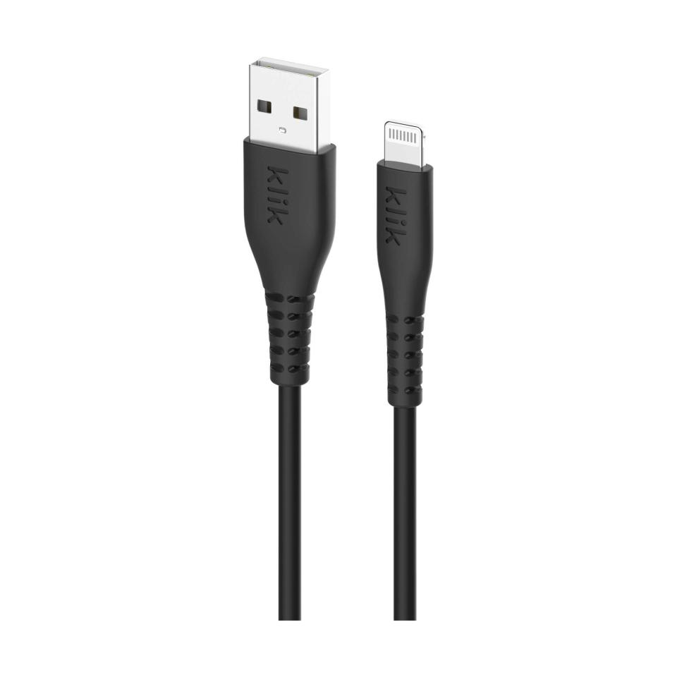 Klik 1.2m Apple Lightning To USB Mfi Cable Black