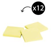 Nallawilli Office Wares Sticky Notes 76X76mm Yellow 100 Sheet Pad Pack 12