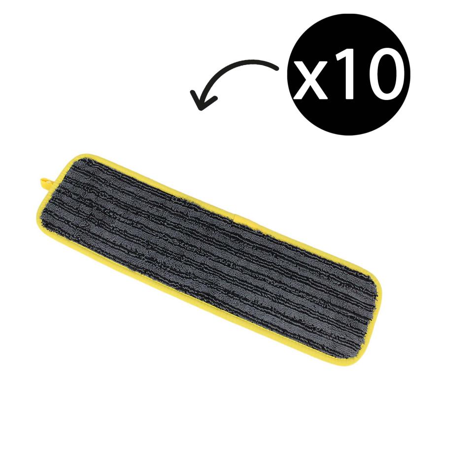 Sabco Professional Ultraclean Microfibre Antibacterial Flat Mop Pads Yellow Pack 10