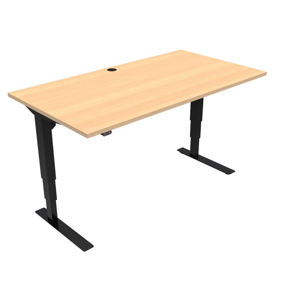 Conset 501-37 Electric Sit/Stand Desk Melamine Top 1500 X 800mm 1 Cable Hole