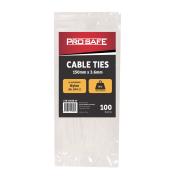 Pro Safe White Cable Ties 150mm X 3.6mm Pack 100