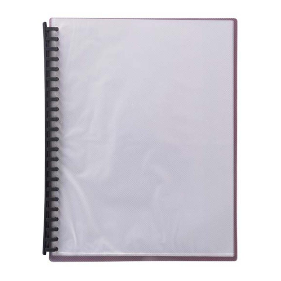 Winc Display Book A4 Refillable 20 Pocket Clear Front Cover/Maroon