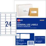 Avery General Use Labels - 64 x 33.8 mm - 2400 Labels (L7159GU)