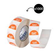 Avery Food Rotation Saturday Day Label Removable Adhesive 24mm Round Orange Roll 1000