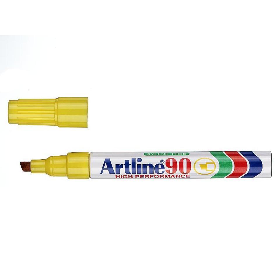 Artline 90 Permanent Marker Chisel Tip 25mm Yellow Winc