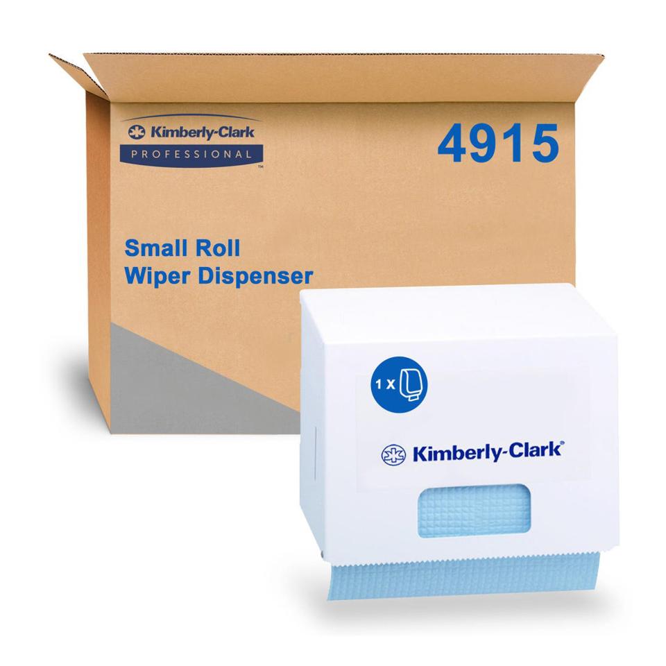 Kimberly Clark Professional Small Wiper Roll Dispenser 4915 1 White Enamel Dispenser Image