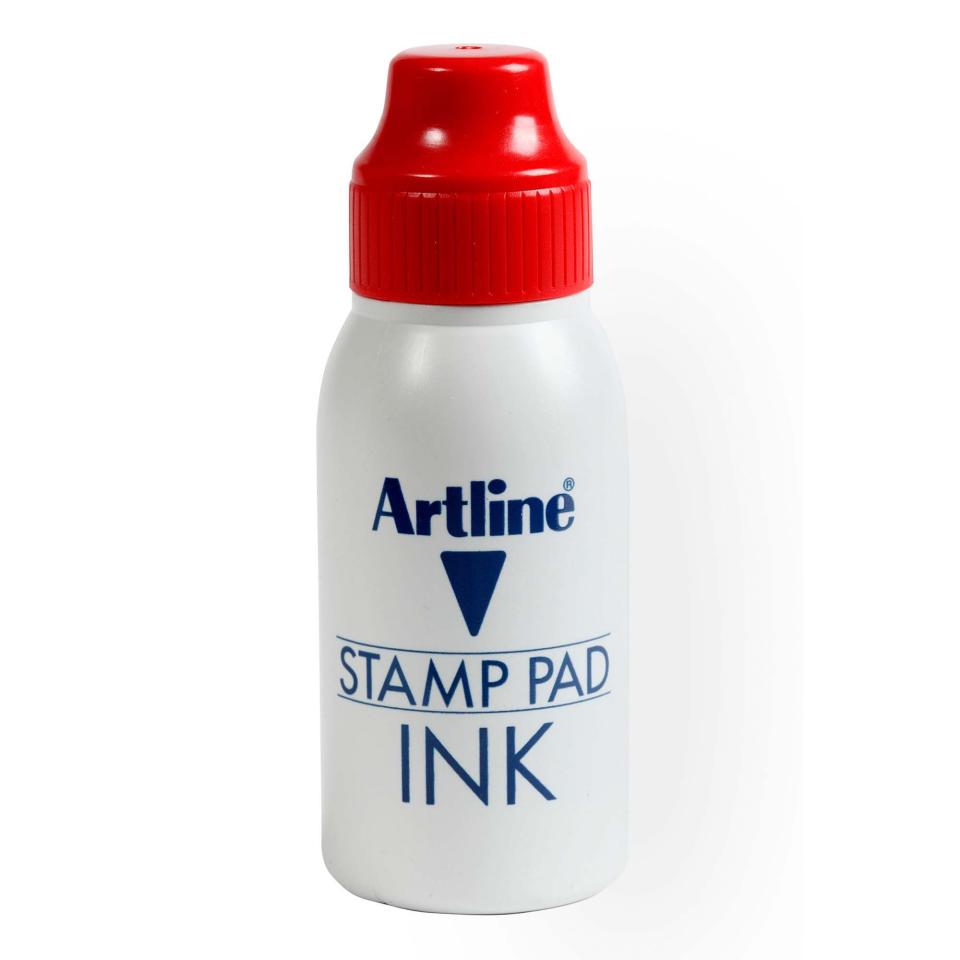 Artline 110502 Stamp Pad Ink Red 50ml Bottle 