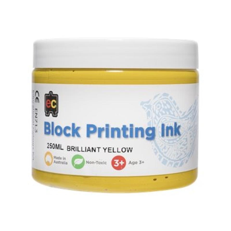 Educational Colours Block Printing Ink 250ml Yellow