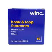 Winc Hook And Loop Fasteners Spot White 22mm Pack Of 62