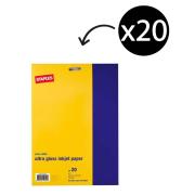 Staples Ultra Gloss Inkjet Photo Paper A4 260gsm White Pack 20